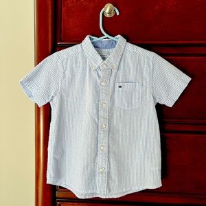 Crown and Ivy Kids Seersucker Short Sleeve Button Down Shirt - Size 4T